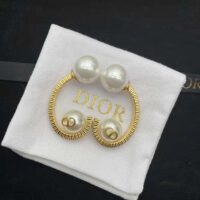 Dior Women Tribales Earrings Gold-Finish Metal with White Resin Pearls (1)