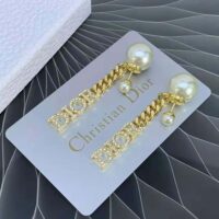 Dior Women Tribales Earrings Gold-Finish Metal with White Resin Pearls (1)