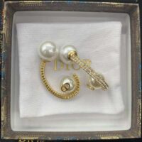 Dior Women Tribales Earrings Gold-Finish Metal with White Resin Pearls (1)