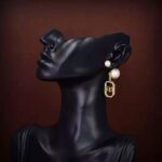 Dior Women Tribales Earrings Gold-Finish Metal with White Resin Pearls - Image 7