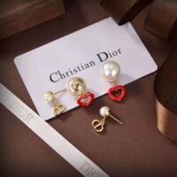 Dior Women Tribales Earrings Gold-Finish Metal with White Resin Pearls (1)