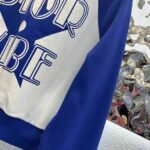 Dior Women Vibe Bomber Jacket Fluorescent Blue and White Technical Cashmere Jacquard - Image 8