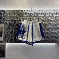 Dior Women Vibe Shorts White and Fluorescent Blue Technical Cashmere Jacquard (1)