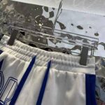 Dior Women Vibe Shorts White and Fluorescent Blue Technical Cashmere Jacquard - Image 4