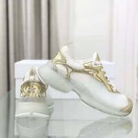 Dior Women Vibe Sneaker White Mesh and Gold-Tone Leather (1)