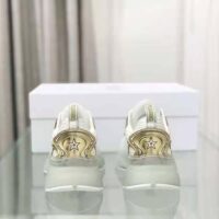 Dior Women Vibe Sneaker White Mesh and Gold-Tone Leather (1)