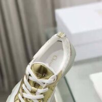 Dior Women Vibe Sneaker White Mesh and Gold-Tone Leather (1)