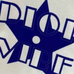 Dior Women Vibe T-shirt Ecru and Fluorescent Blue Cotton Jersey and Linen - Image 8