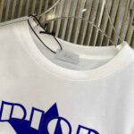 Dior Women Vibe T-shirt Ecru and Fluorescent Blue Cotton Jersey and Linen - Image 6