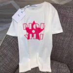 Dior Women Vibe T-shirt Ecru and Fluorescent Pink Cotton and Linen Jersey - Image 2