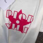 Dior Women Vibe T-shirt Ecru and Fluorescent Pink Cotton and Linen Jersey - Image 10