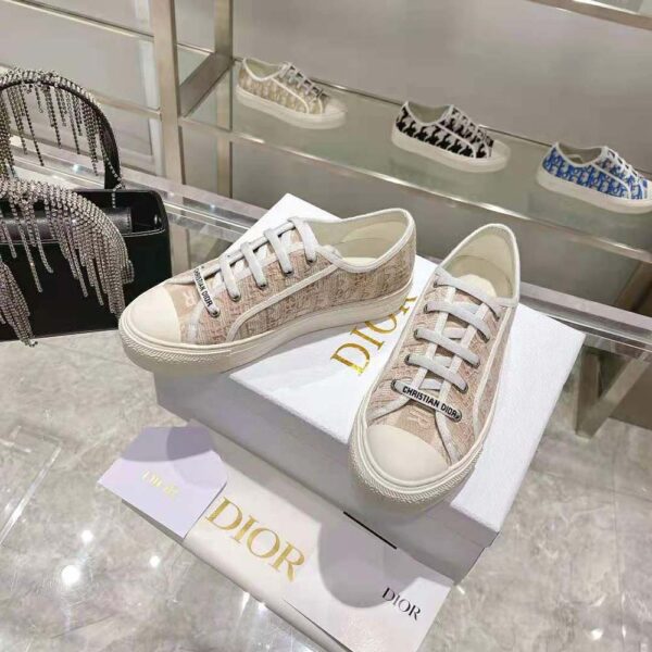 Dior Women Walk N Dior Sneaker Nude Dior Oblique Embroidered Cotton (5)