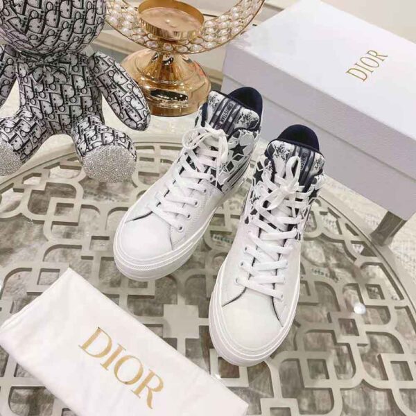 Dior Women Walk N Dior Star Sneaker Blue and White Calfskin and Technical Fabric (2)