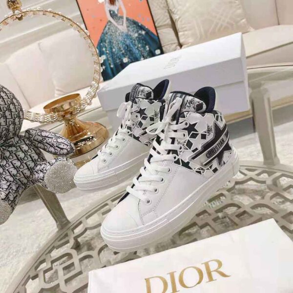 Dior Women Walk N Dior Star Sneaker Blue and White Calfskin and Technical Fabric (8)