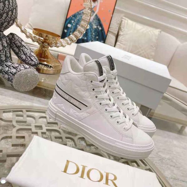 Dior Women Walk N Dior Star Sneaker White Dior Etoile Embossed Lambskin and Calfskin (9)