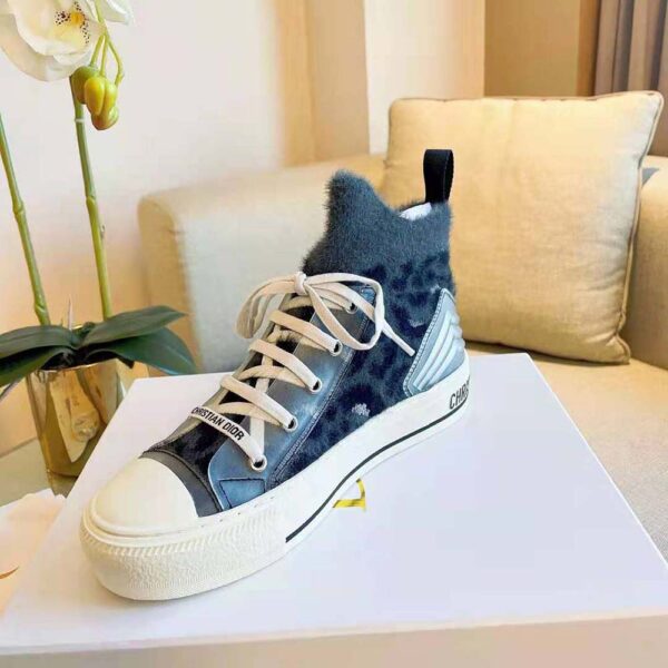 Dior Women Walk’n’Dior Sneaker Fur-Effect Knit with Gray Mizza Print (7)