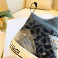 Dior Women Walk’n’Dior Sneaker Fur-Effect Knit with Gray Mizza Print (1)