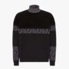 Fendi Men Black wool Sweater with High Collar and Long Sleeves
