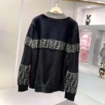 Fendi Men Black Wool Sweater with High Collar and Long Sleeves - Image 3