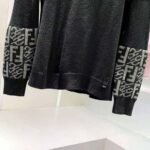 Fendi Men Black Wool Sweater with High Collar and Long Sleeves - Image 5