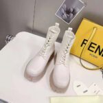 Fendi Women Force Beige Leather Ankle Boots - Imagen 2