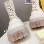 Fendi Women Force Beige Leather Ankle Boots - Imagen 9