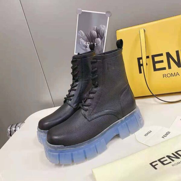Fendi Men Force Black Leather Ankle Boots (4)