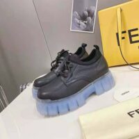 Fendi Men Force Black Leather Lace-Ups (1)