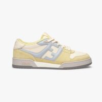 Fendi Men Match Yellow Suede Low-Tops (1)