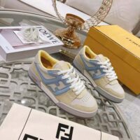 Fendi Men Match Yellow Suede Low-Tops (1)