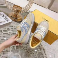 Fendi Men Match Yellow Suede Low-Tops (1)