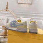 Fendi Unisex Match Yellow Suede Low-Tops - Image 8