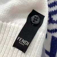 Fendi Men White wool Sweater with High Collar and Long Sleeves (1)