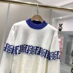 Fendi Men White Wool Sweater with High Collar and Long Sleeves - Image 4