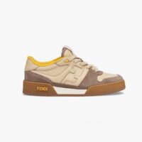 Fendi Unisex Match Beige Suede Low-Tops (1)