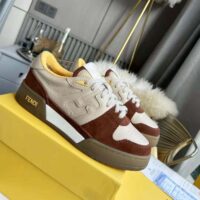 Fendi Unisex Match Beige Suede Low-Tops (1)