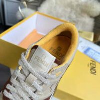 Fendi Unisex Match Beige Suede Low-Tops (1)