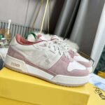 Fendi Unisex Match Low-Tops in Pink Suede - Image 4