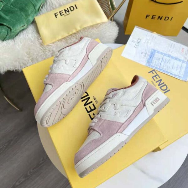 Fendi Unisex Match Low-Tops in Pink Suede (4)