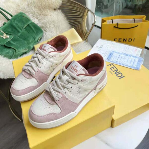 Fendi Unisex Match Low-Tops in Pink Suede (8)