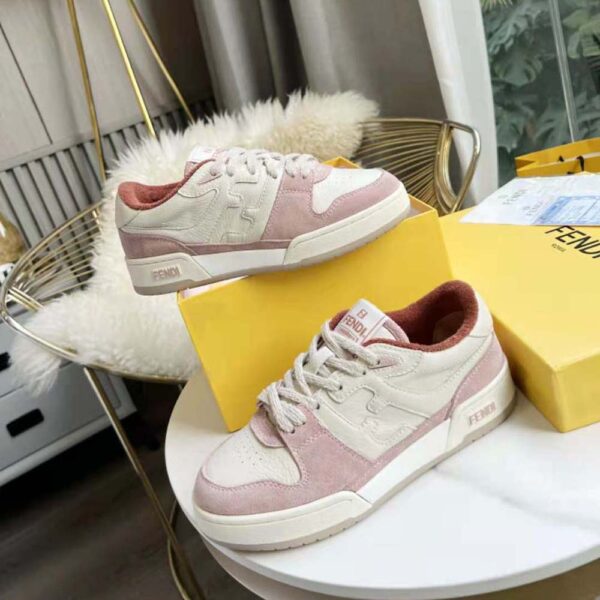 Fendi Unisex Match Low-Tops in Pink Suede (9)