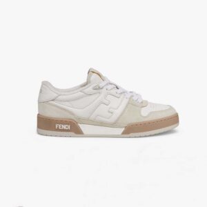 Fendi Unisex Match White Suede Low Tops