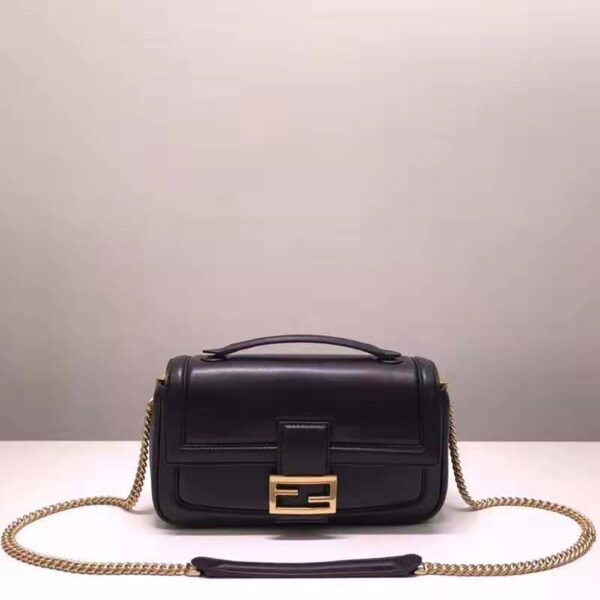 Fendi Women Baguette Chain Black Nappa Leather Bag (3)