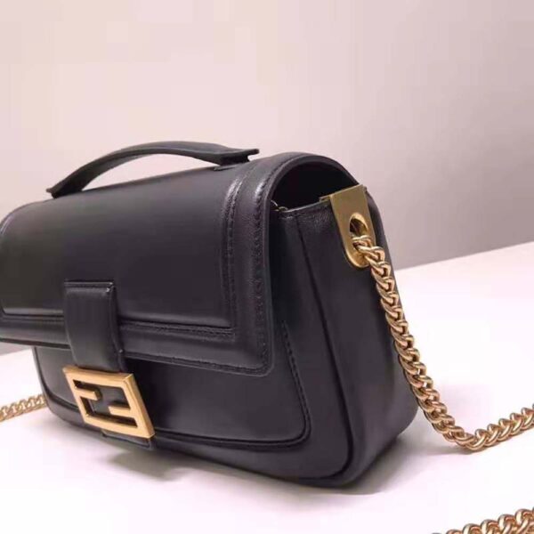 Fendi Women Baguette Chain Black Nappa Leather Bag (4)
