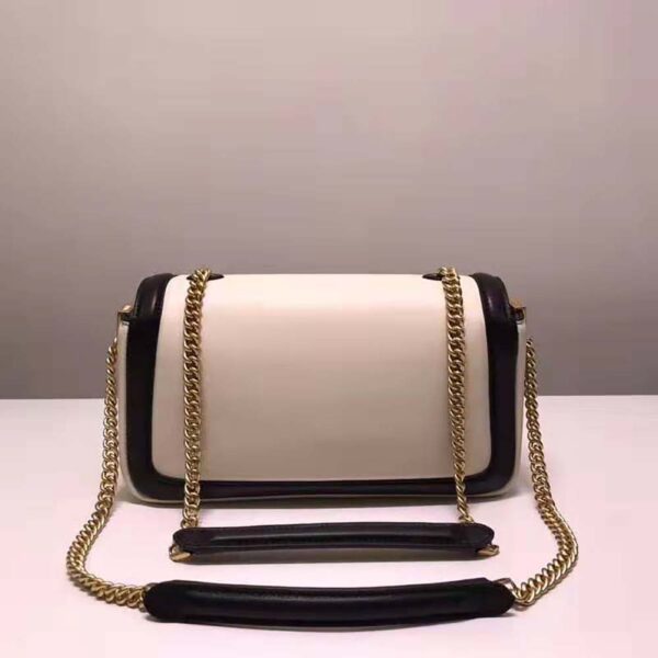Fendi Women Baguette Chain Black and White Nappa Leather Bag (5)
