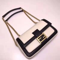 Fendi Women Baguette Chain Black and White Nappa Leather Bag (1)