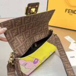 Fendi Women Baguette FF Glazed Fabric Bag with Inlay - Image 10