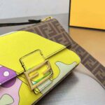 Fendi Women Baguette FF Glazed Fabric Bag with Inlay - Image 9