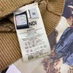 Fendi Women Beige Velvet and Viscose Cardigan with V Neck and Ribbed Edges - Image 10