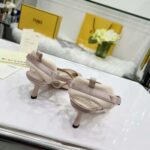 Fendi Women Colibri Lite Beige Mesh and FF Karligraphy Medium-Heel Slingbacks - Imagen 9